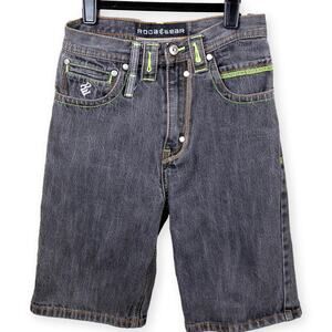 Rocawear Stonewash Gray Shorts Embroidered Girls 7